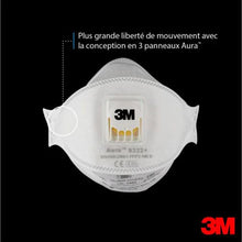 Charger l'image dans la galerie, (x10) Masque de protection respiratoire FFP2 3M 9322 - Anti-Poussières avec soupape - Protection pour outillages et ponçage - 10 unités