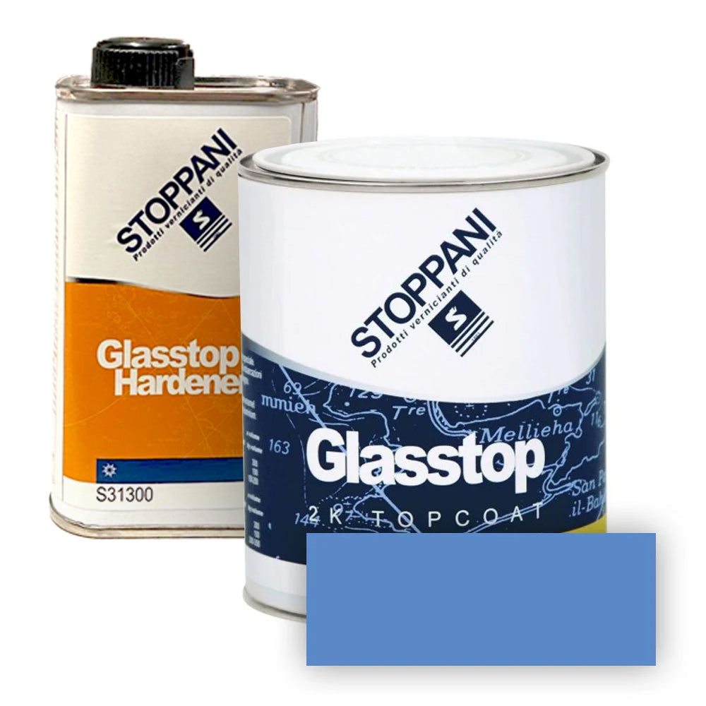 Kit LAQUE GLASSTOP BLEU AZUR BASE 0.5L + LAQUE GLASSTOP DURCISSEUR 0,185L